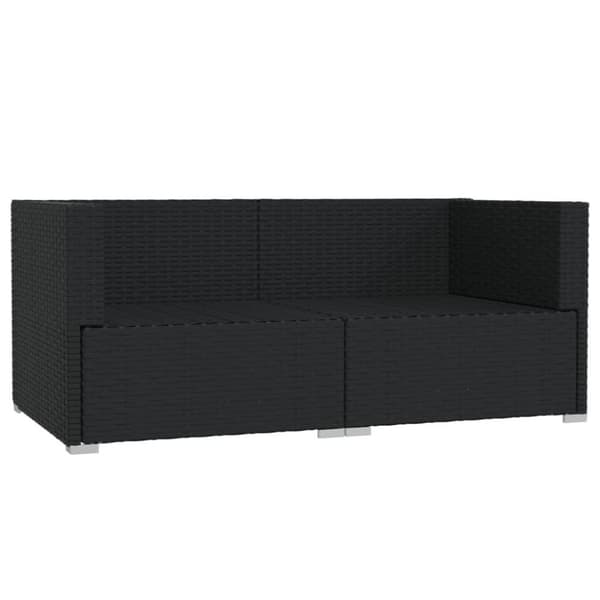 vidaXL 2-personers sofa med hynder polyrattan sort