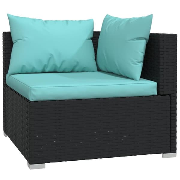 vidaXL 2-personers sofa med hynder polyrattan sort