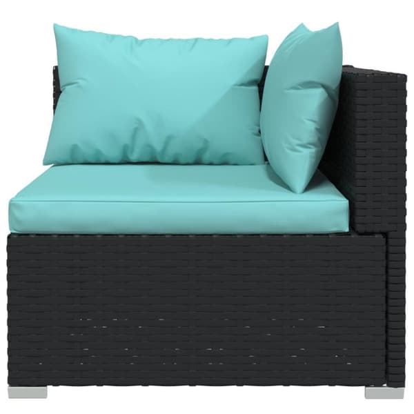 vidaXL 2-personers sofa med hynder polyrattan sort