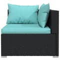 Miniatyrbillede 6 af 11: vidaXL 2-personers sofa med hynder polyrattan sort