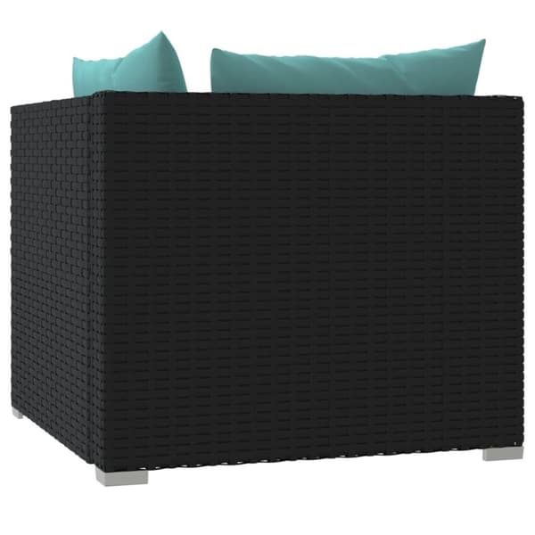 vidaXL 2-personers sofa med hynder polyrattan sort