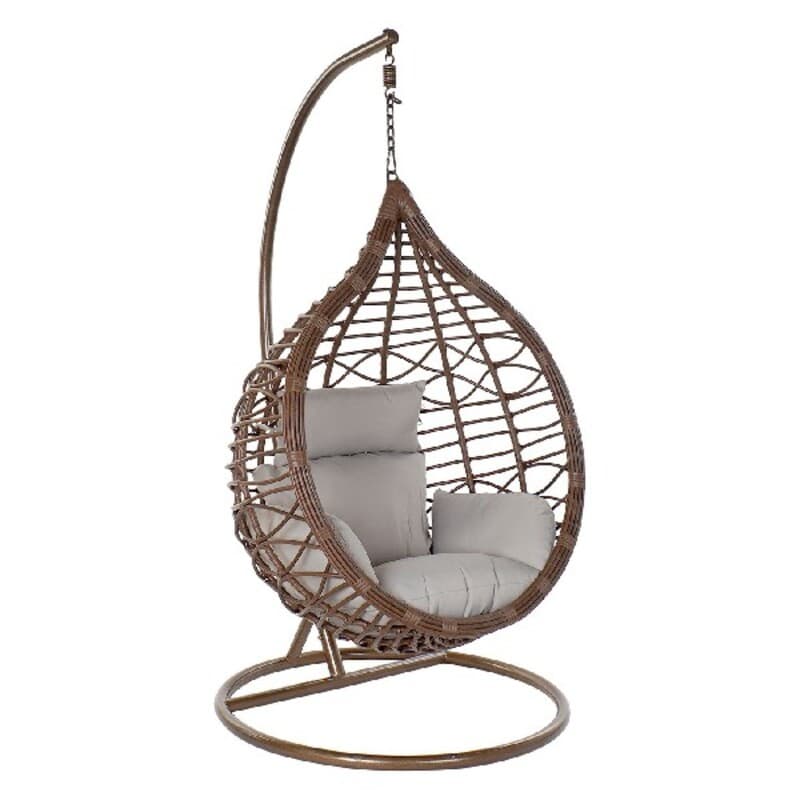 Kerti szék DKD Home Decor Grå Polyester syntetisk rattan Aluminium (100 x 70 x 185 cm) (90 x 70 x 110 cm)