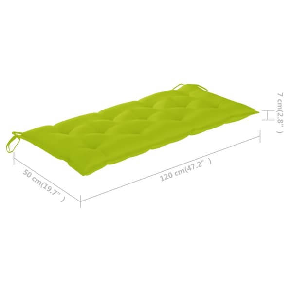 Hopfällbar trädgårdsbänk med dyna 118 cm bambu