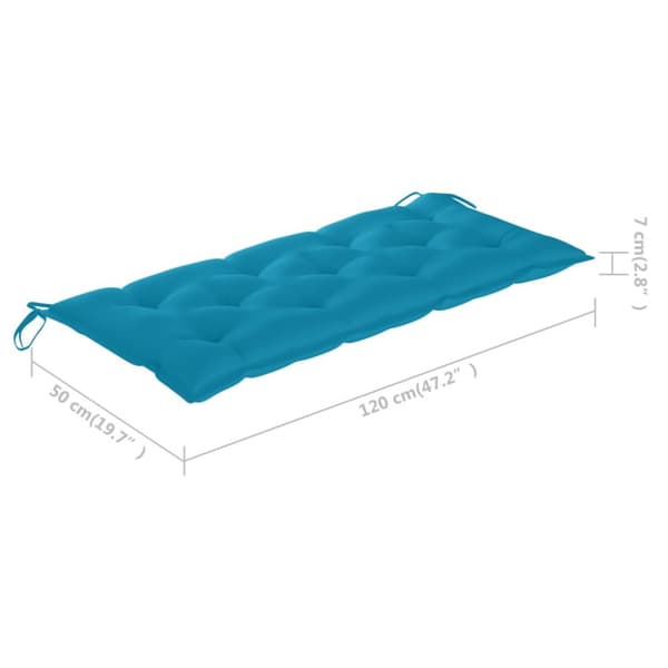 foldbar havebænk med hynde 118 cm bambus