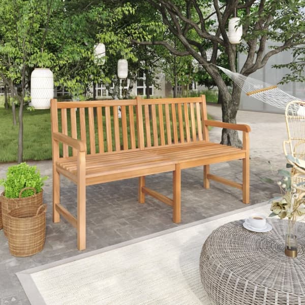 Trädgårdsbänk 150 cm massiv teak
