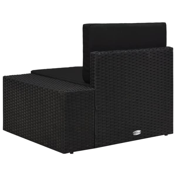 Modulaarinen kulmaistuimen vasen käsinoja, PE-rottinki, musta