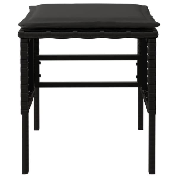 fodskamler med hynder 4 stk. til haven polyrattan sort