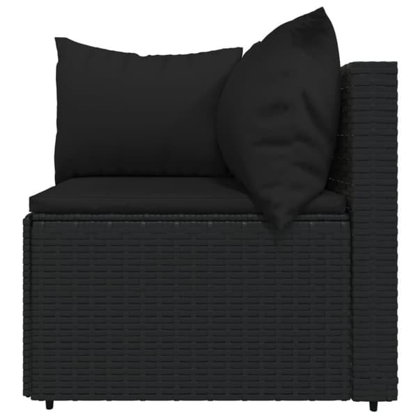 loungesæt til haven 4 dele med hynder polyrattan sort