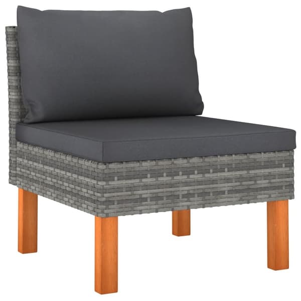 midterdele til sofa 3 stk. polyrattan og massivt eukalyptustræ