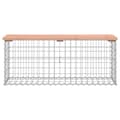 Miniatyrbild 3 av 8: Trädgårdsbänk gabion-design 103x31,5x42 cm massivt douglasträ