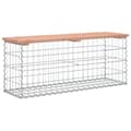 Miniatyrbild 5 av 8: Trädgårdsbänk gabion-design 103x31,5x42 cm massivt douglasträ