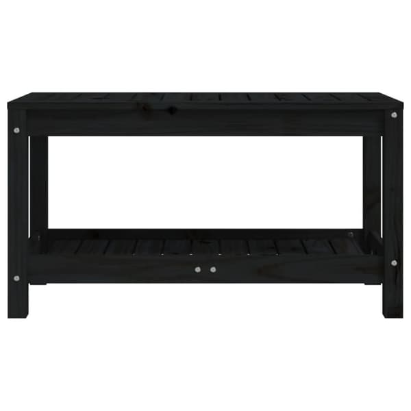 havebænk 82,5x35x45 cm massivt fyrretræ sort
