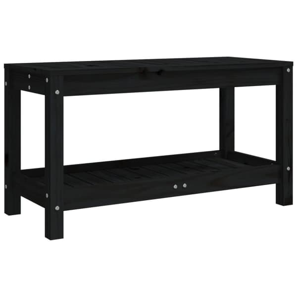havebænk 82,5x35x45 cm massivt fyrretræ sort