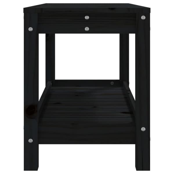 havebænk 82,5x35x45 cm massivt fyrretræ sort