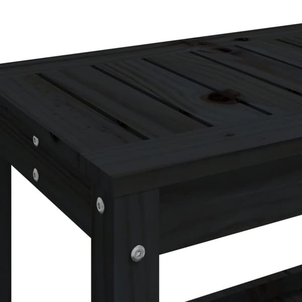 havebænk 82,5x35x45 cm massivt fyrretræ sort