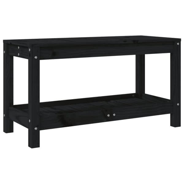 havebænk 82,5x35x45 cm massivt fyrretræ sort
