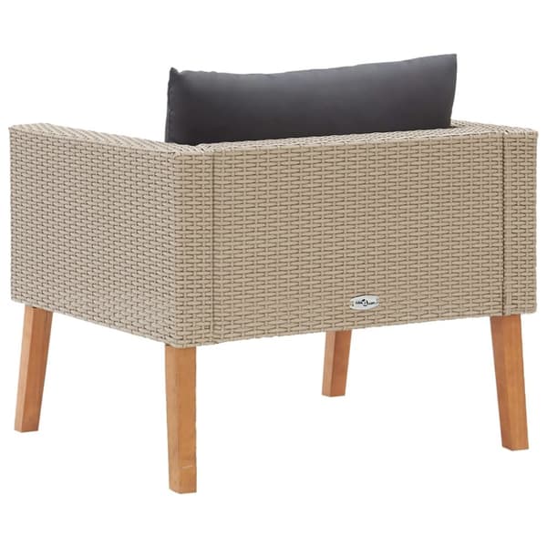 Trädgårdsfåtölj med dynor konstrotting beige