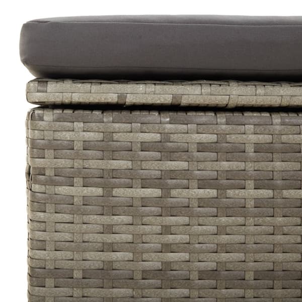 loungesæt til haven 4 dele med hynder polyrattan grå