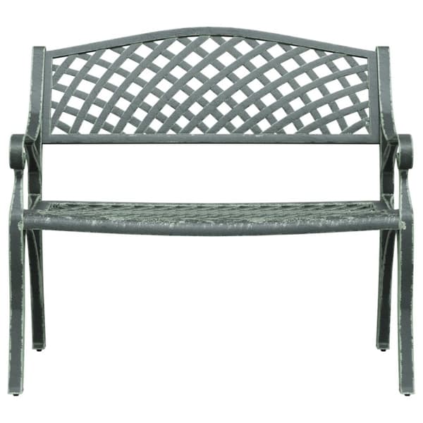 havebænk 102 cm støbt aluminium grøn