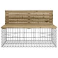 Miniatyrbild 3 av 8: Trädgårdsbänk gabion-design 103x70x65 cm impregnerad furu