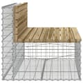 Miniatyrbild 4 av 8: Trädgårdsbänk gabion-design 103x70x65 cm impregnerad furu