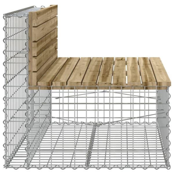 Trädgårdsbänk gabion-design 103x70x65 cm impregnerad furu