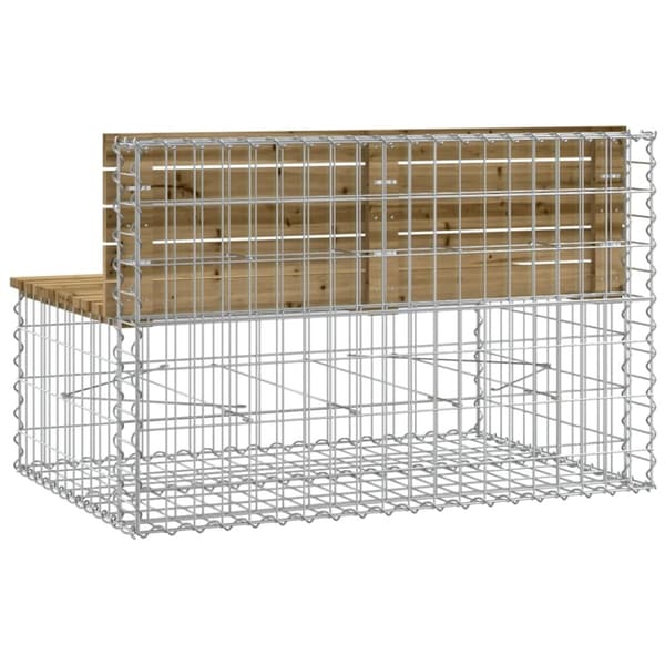 Trädgårdsbänk gabion-design 103x70x65 cm impregnerad furu