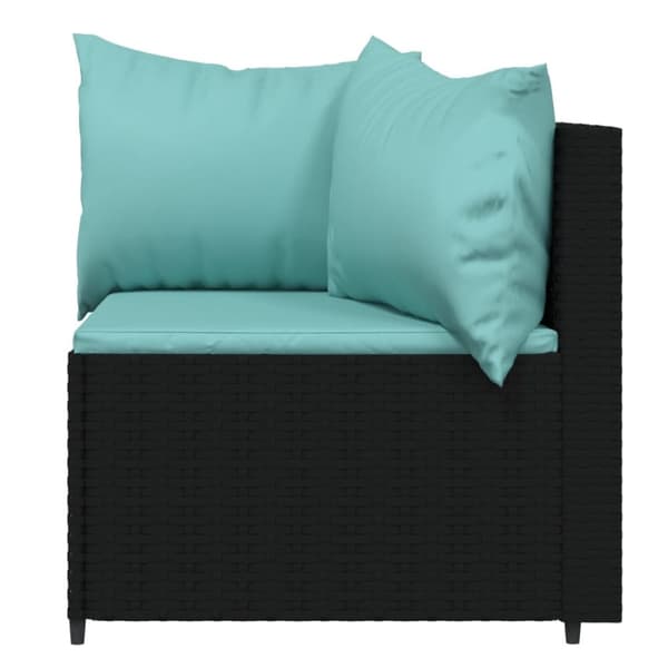 hjørnemoduler til havesofa 2 stk. med hynder polyrattan sort