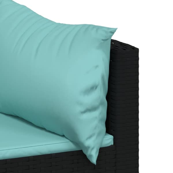 hjørnemoduler til havesofa 2 stk. med hynder polyrattan sort