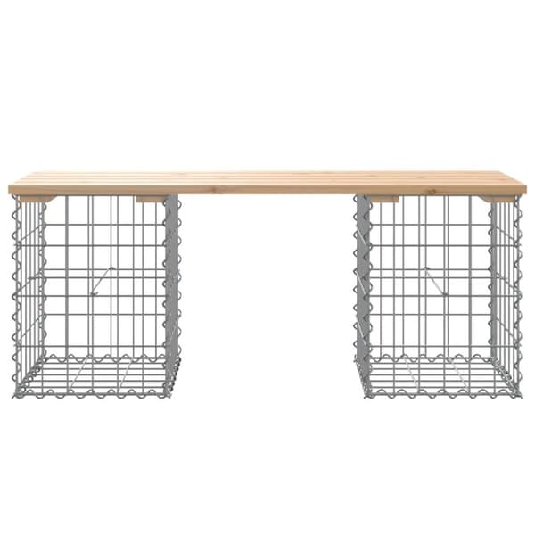 Trädgårdsbänk gabion-design 103x31x42 cm massiv furu