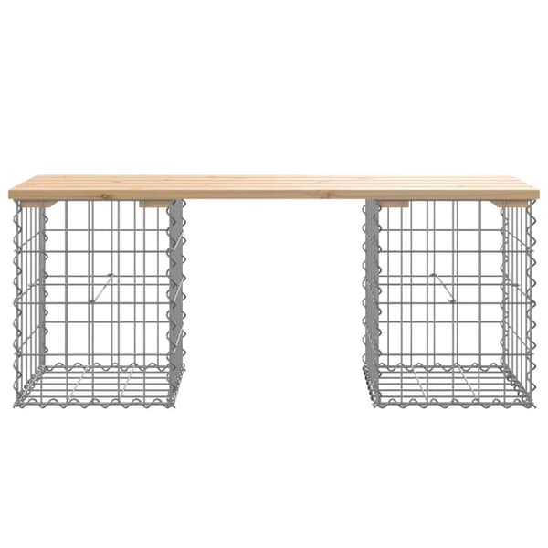 Trädgårdsbänk gabion-design 103x31x42 cm massiv furu