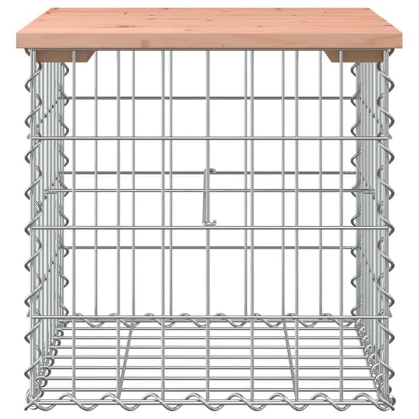havebænk med gabiondesign 43x44x42 cm massivt douglasgran
