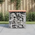 Miniatyrbillede 1 af 8: havebænk med gabiondesign 43x44x42 cm massivt douglasgran