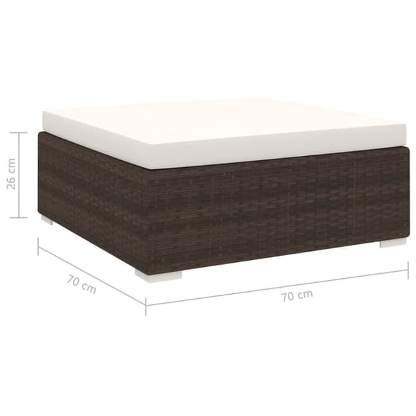 Modulaarinen rahi tyynyllä, 1 kpl, polyrottinki, ruskea