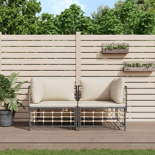 hjørnemoduler til havesofa 2 stk. med hynder polyrattan