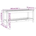 Miniatyrbild 9 av 9: Trädgårdsbänk vit 108x35x45 cm massiv furu