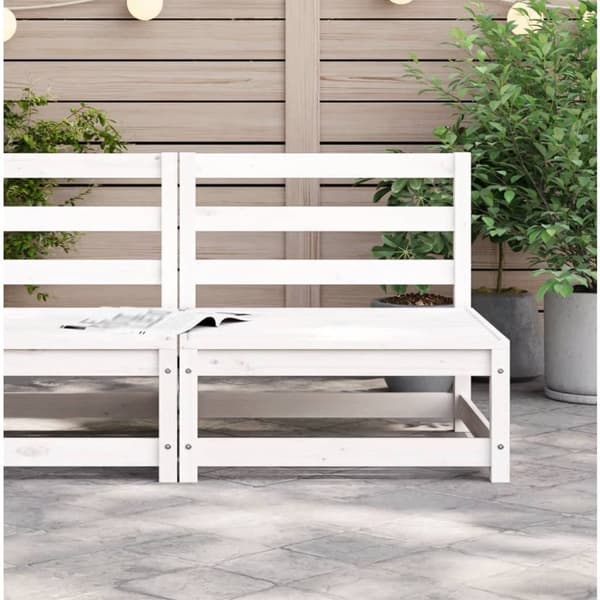 sofamodul til havesofa 70x70x67 cm uden armlæn massivt fyr hvid