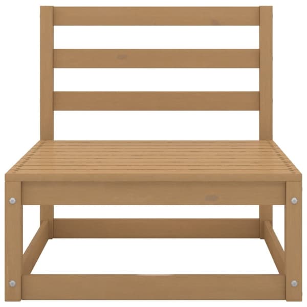 midterdel til havesofa med cremefarvede hynder massivt fyrretræ