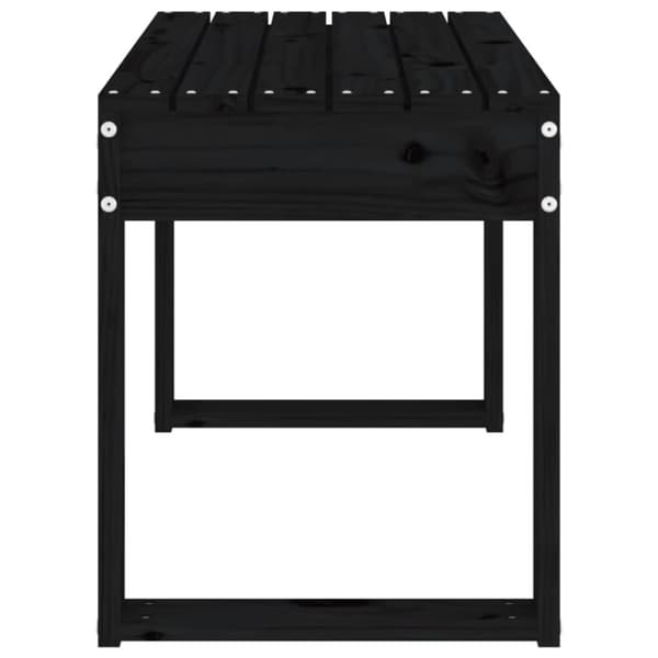 havebænk 80x38x45 cm massivt fyrretræ sort