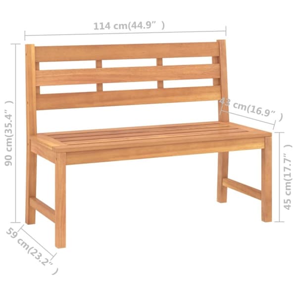Puutarhapenkki 114 cm täysi tiikki