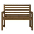 Miniatyrbild 4 av 7: Trädgårdsbänk honungsbrun 109x48x91,5 cm massiv furu