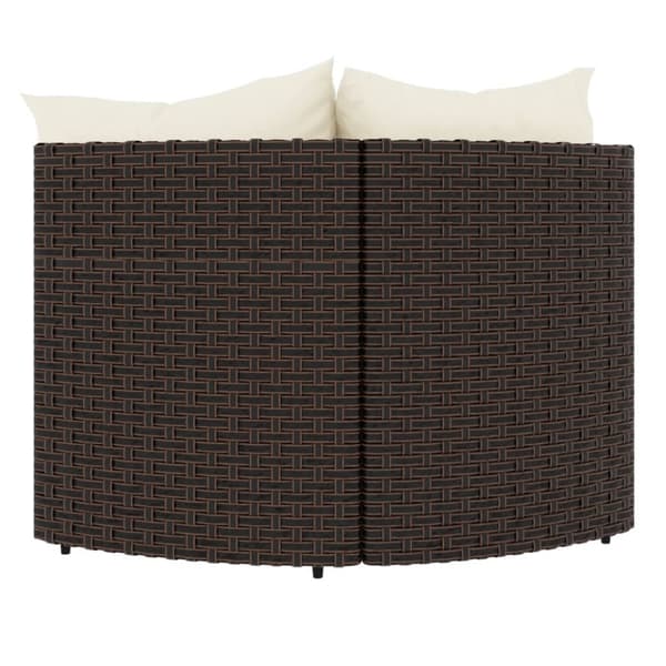 hjørnemoduler til havesofa 2 stk. med hynder polyrattan brun