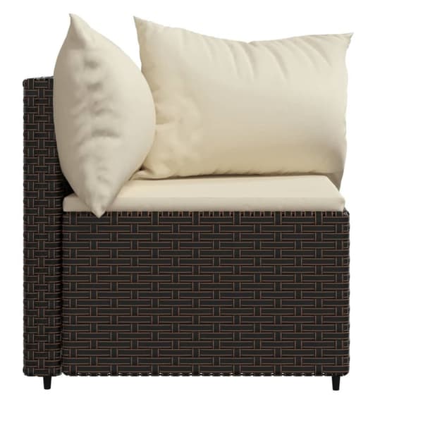 hjørnemoduler til havesofa 2 stk. med hynder polyrattan brun