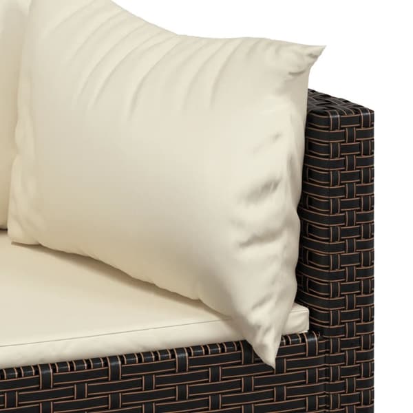 hjørnemoduler til havesofa 2 stk. med hynder polyrattan brun