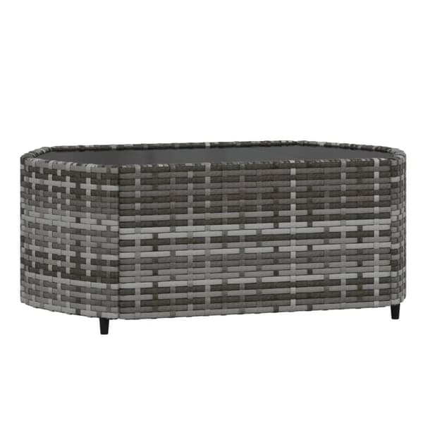 loungesæt til haven 3 dele med hynder polyrattan grå