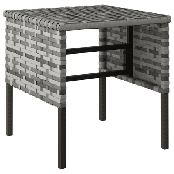 fodskamler med hynder 4 stk. til haven polyrattan grå