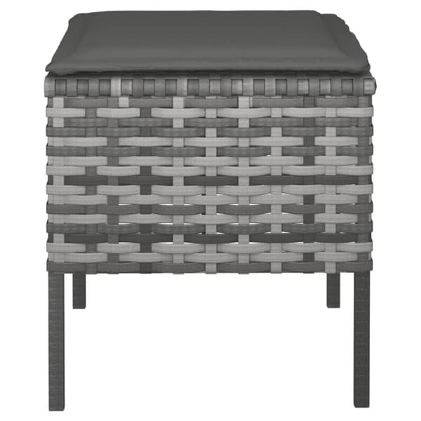 fodskamler med hynder 4 stk. til haven polyrattan grå