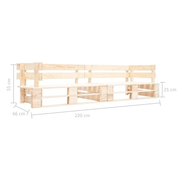 2-personers pallesofa til haven træ naturfarvet
