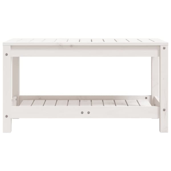 havebænk 82,5x35x45 cm massivt fyrretræ hvid