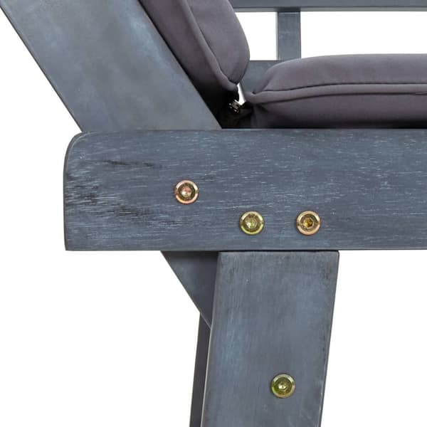 Trädgårdsbänk med dynor 2-i-1 190 cm grå massivt akaciaträ